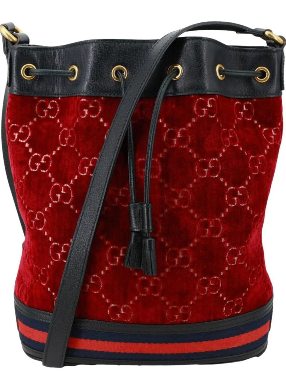 Gucci  GG Velvet Bucket Bag Red 574960